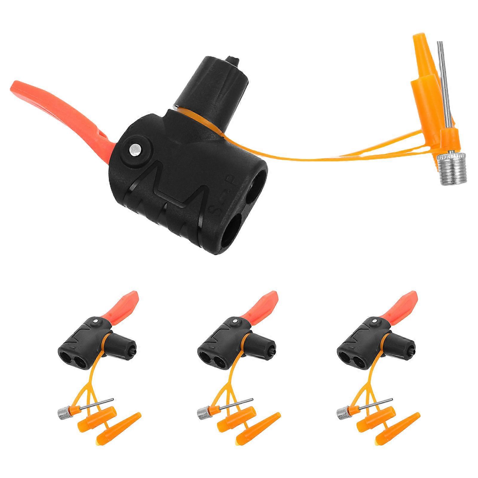 4pcs Universal Bike Tire Pump Nozzles for Daily Use Black PP Material Highpressure Performance
