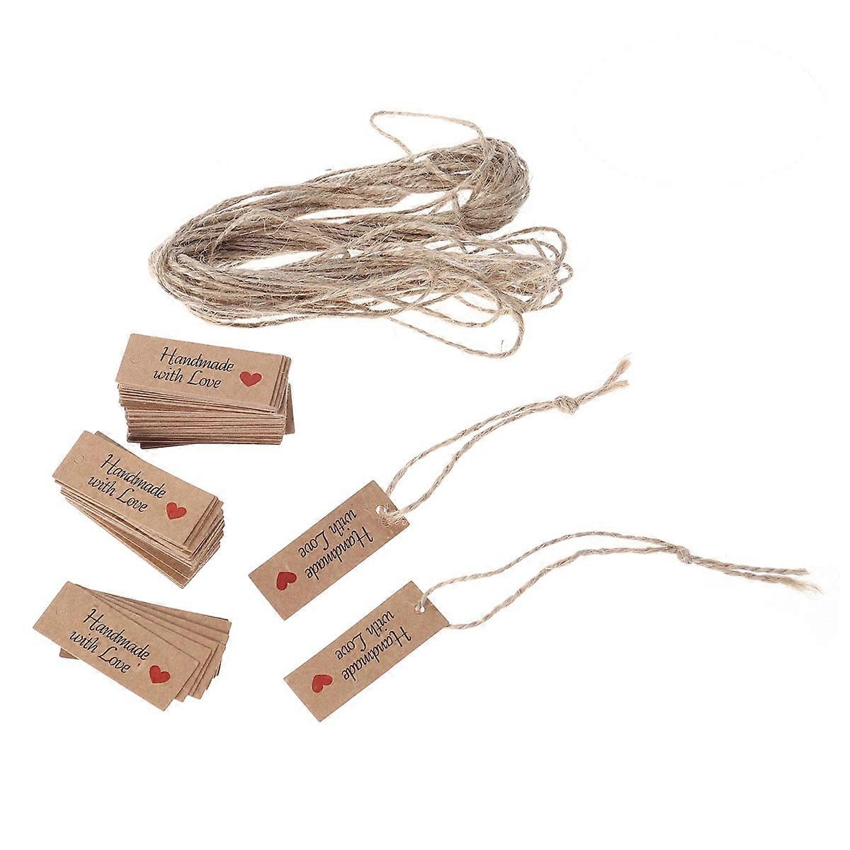 Kraft Tags Paper Tags for Packing 300Pcs Beige with Hanging Strings