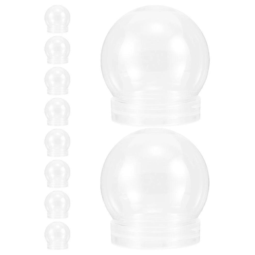 Plastic Snow Globe Jar for DIY Crafts with Screw Lid 10Pcs Set