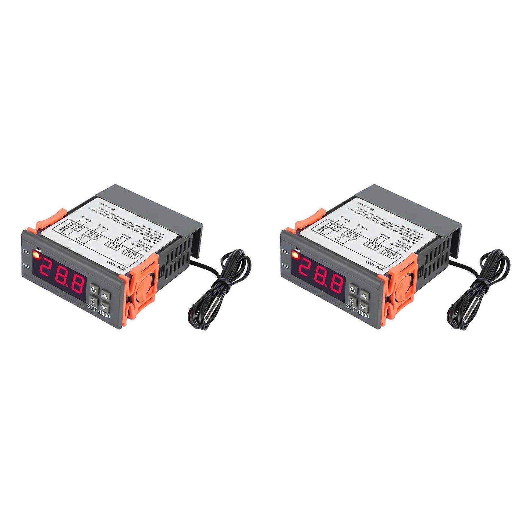 2X STC-1000 110-220V Digital Temperature Controller Thermoregulator Incubator Relay LED 10A Heating Cooling Tool