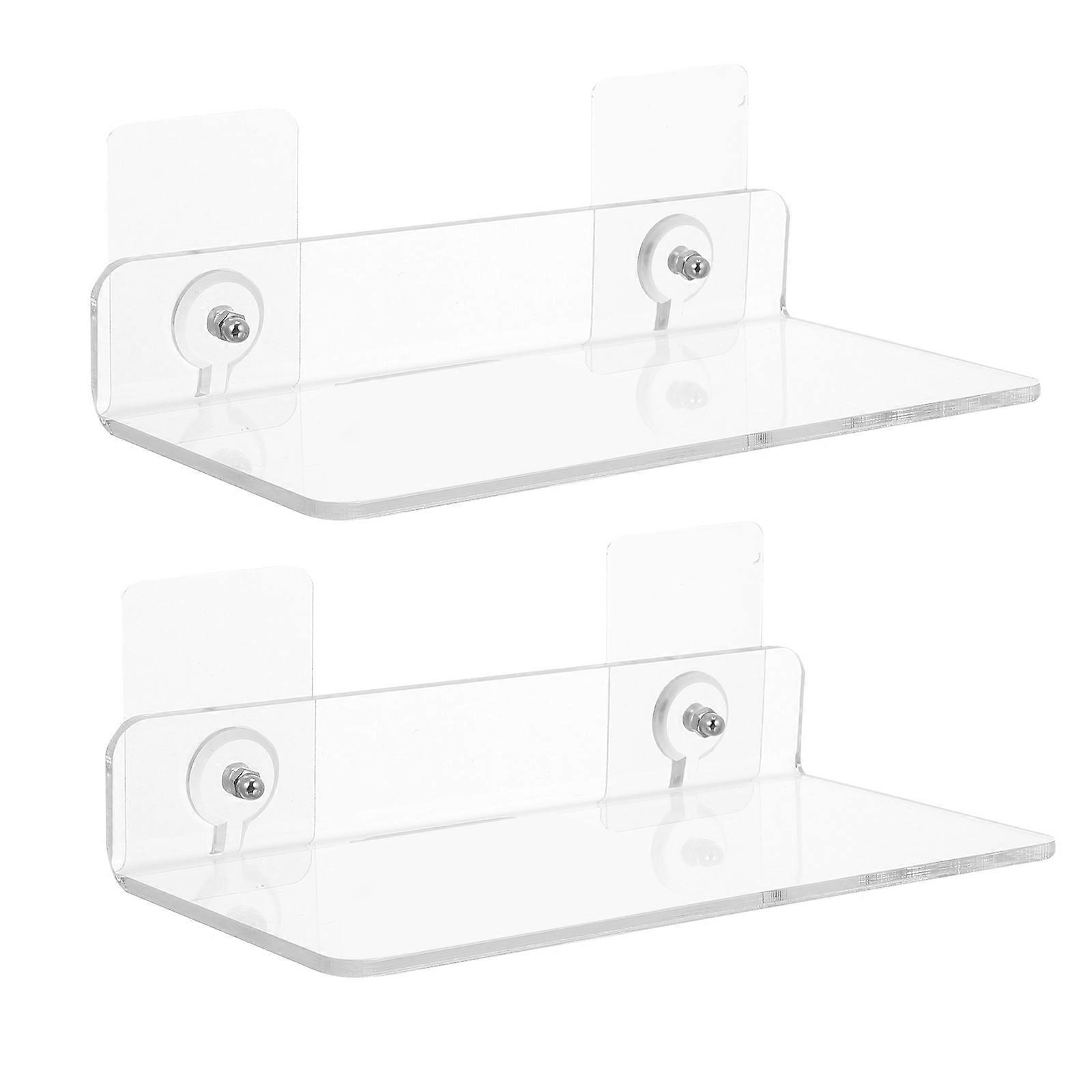 Wall Mounted Storage Shelf Acrylic Hanging Rack for Bathroom 4Pcs