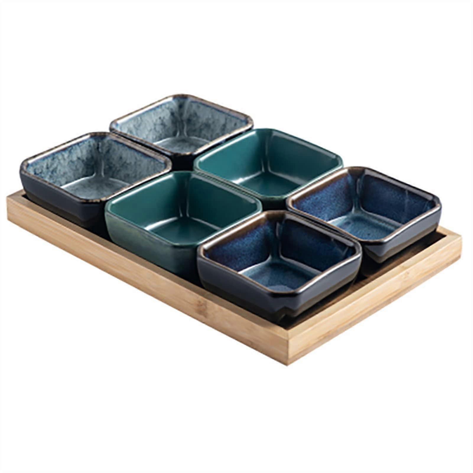 Ceramic Sauce Dish Small Divided Plate for Hot Pot Restaurant ChipResistant Elegant Style
