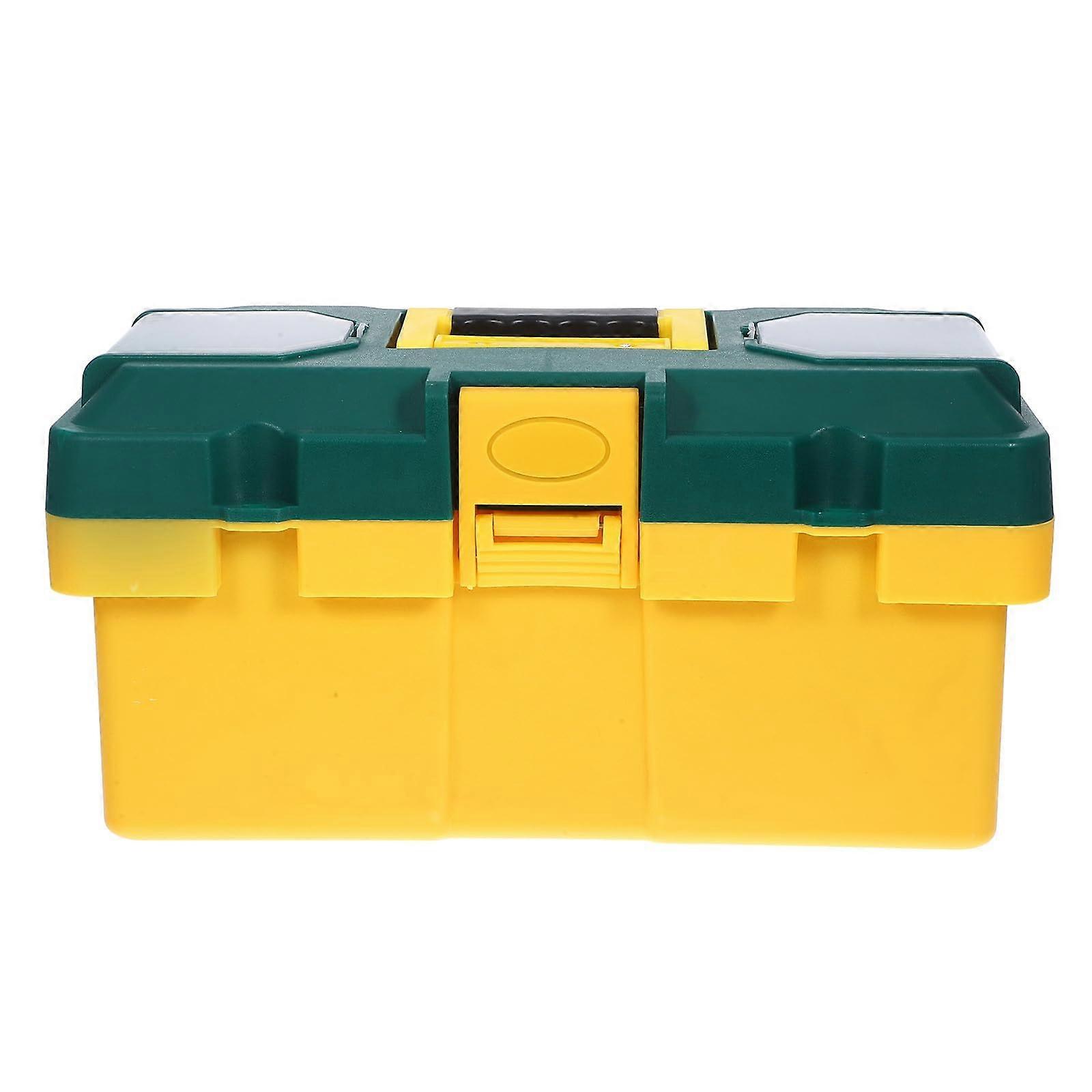 Large Capacity Plastic Toolbox Organizer with Handle, Secure Locking System for Home and Workshop