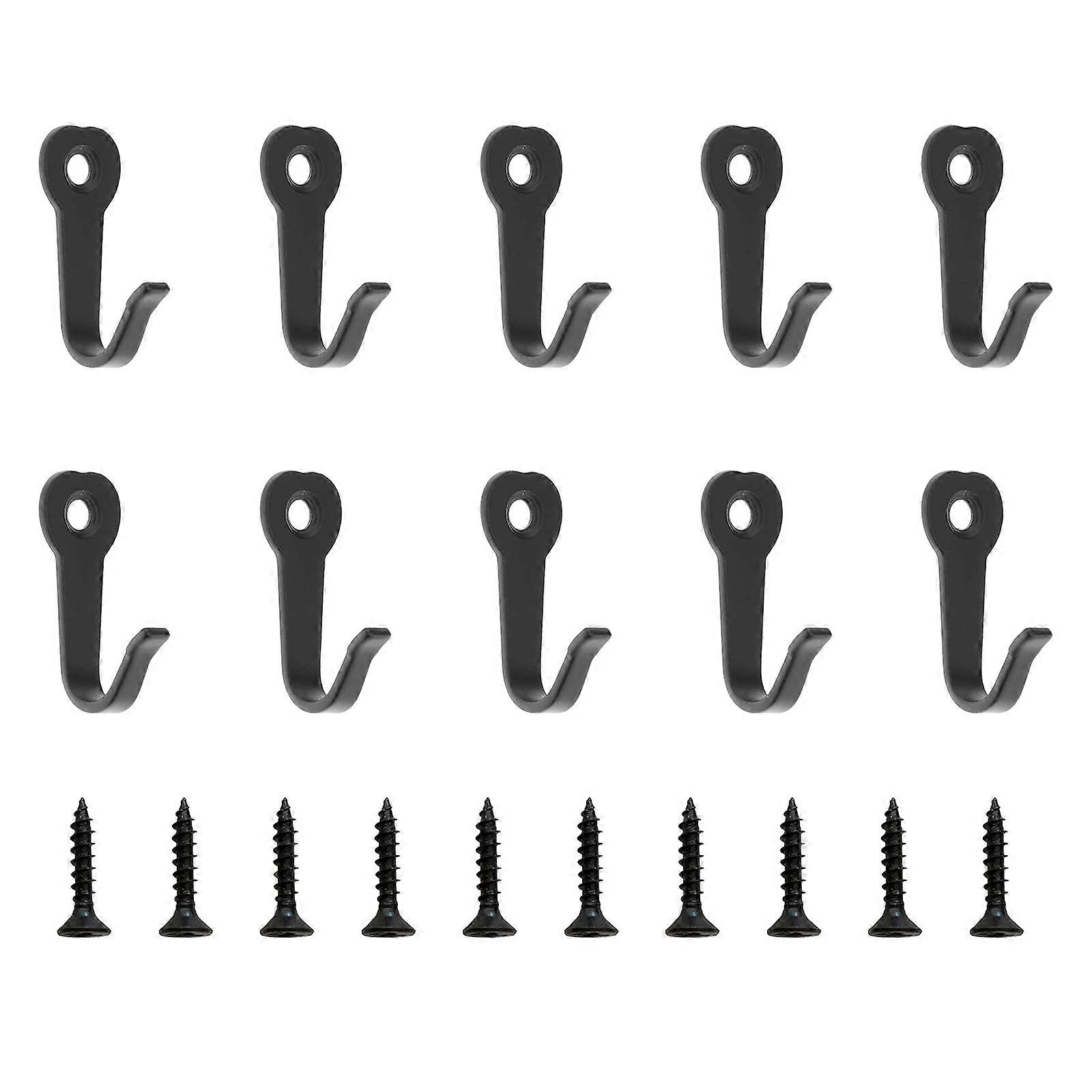 Coat Hooks 10 Pcs Metal Wall Mounted Hooks with Screws RustResistant for Clothes Hats Towels