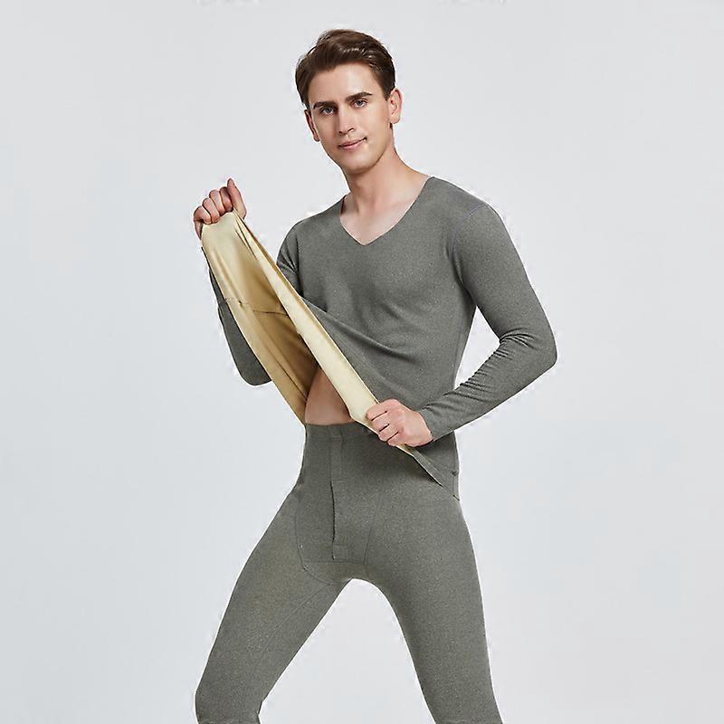 Ensemble de sous-vêtements thermiques d'automne et d'hiver pour femmes et hommes, comprenant un pantalon épais en velours et un t-shirt d'hiver.