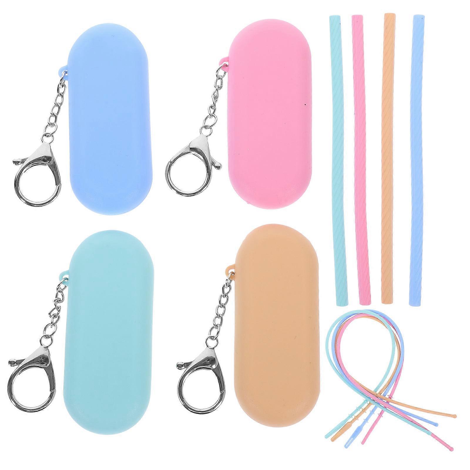 Silicone Drinking Straws Reusable with Cleaning Brush 20Sets