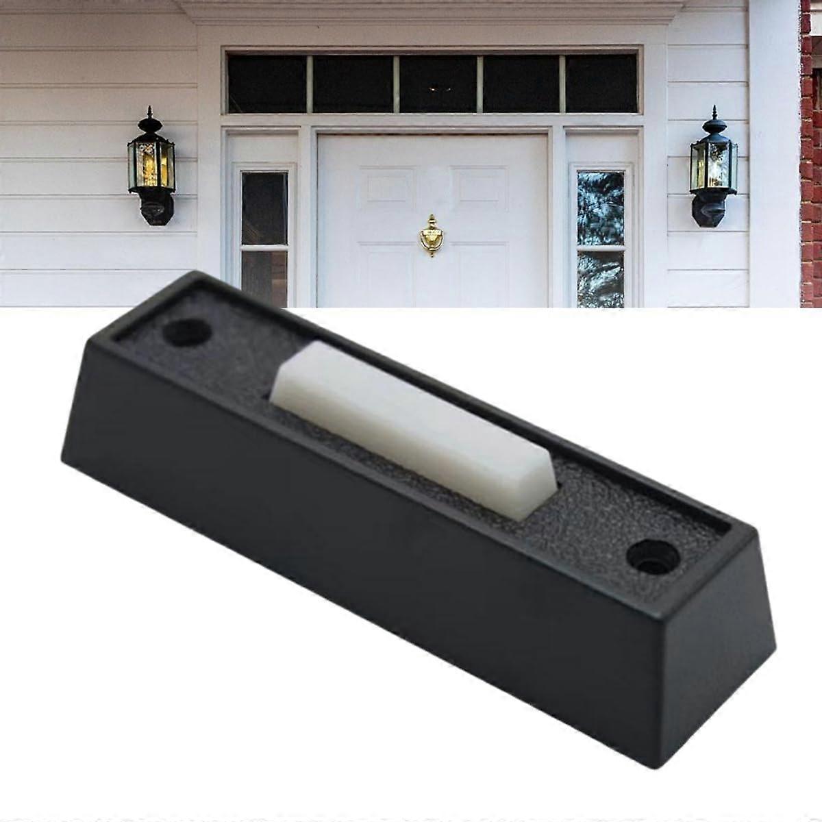 LED Doorbell Button with Bright Light, Wired Wall Mounted Push Switch for Home Garage (Black)