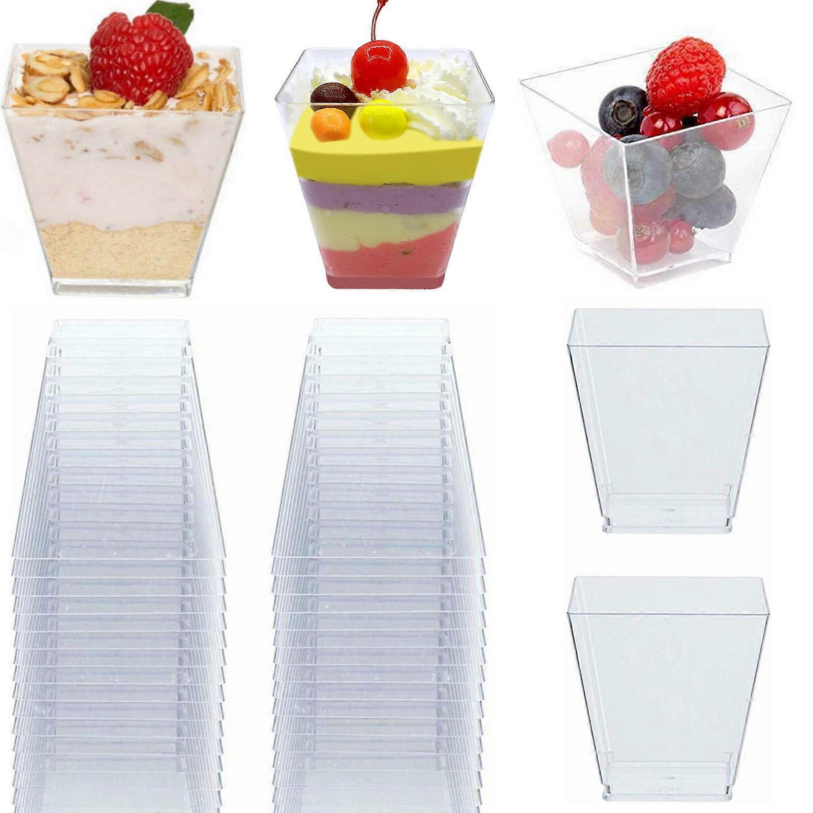 Disposable Portion Cup for Containing Use 50Pcs Transparent Dessert Cups