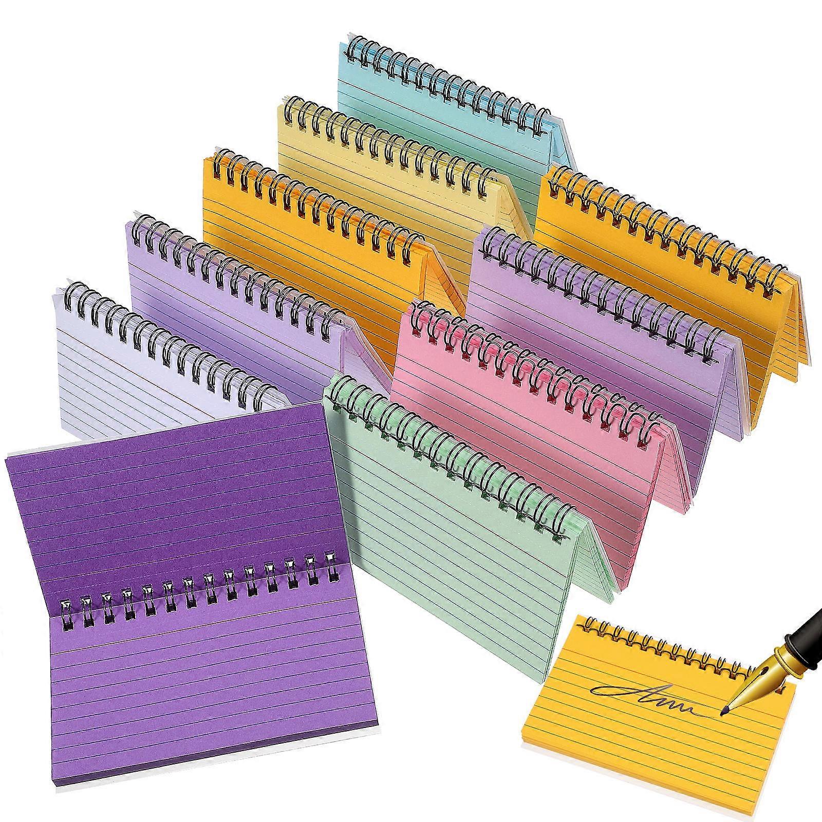 Index Cards Notebook for Writing 10Pcs Spiral Design Small Notebooks