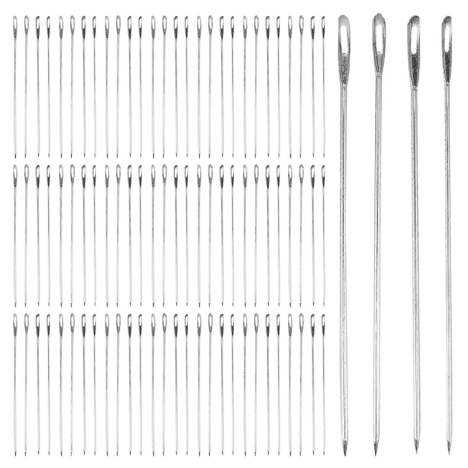 Silver Large Eye Needles for Sewing Use Darning Needles 100Pcs Pack
