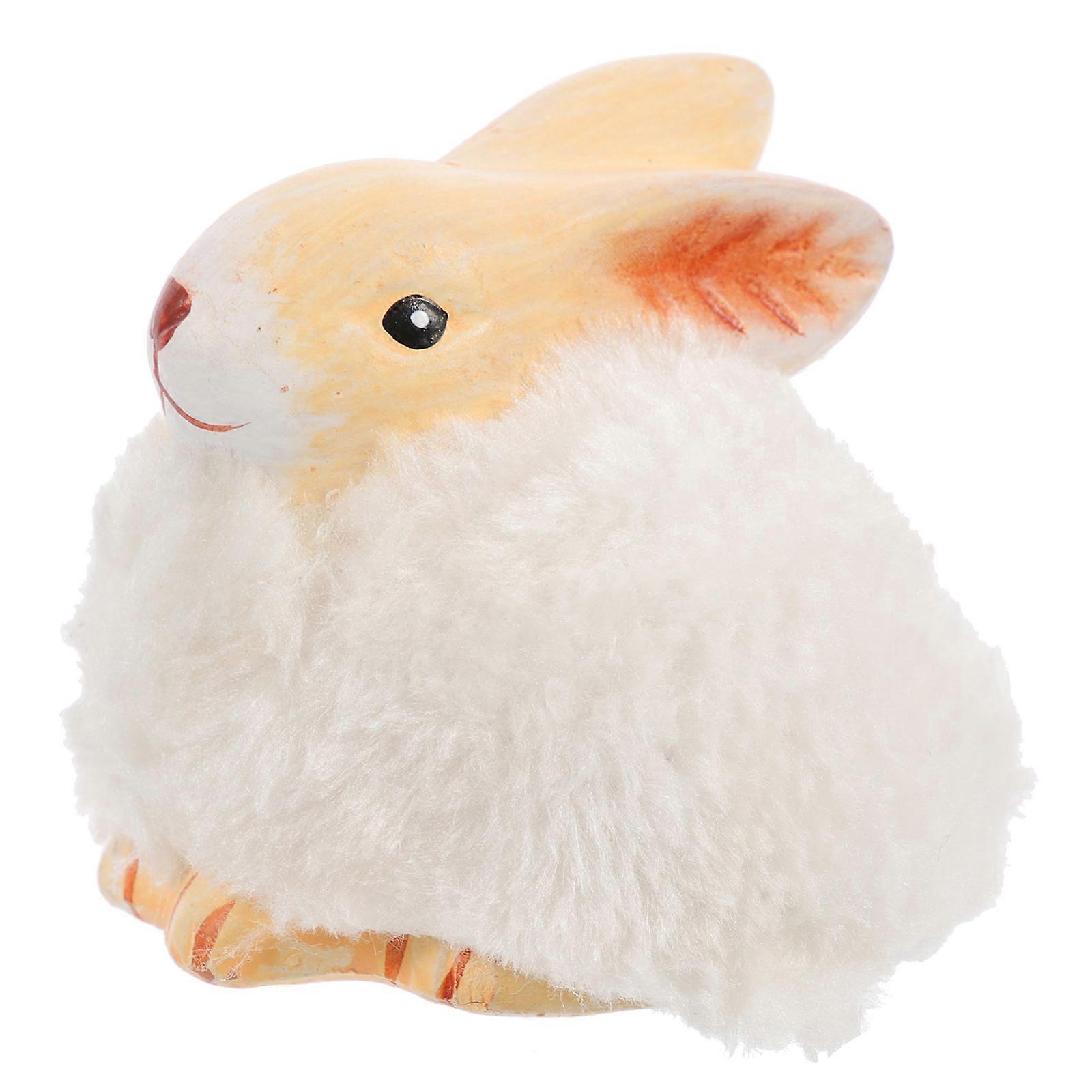 Ceramic Bunny Statue Rabbit Decor for Easter Decoration 1 Piece