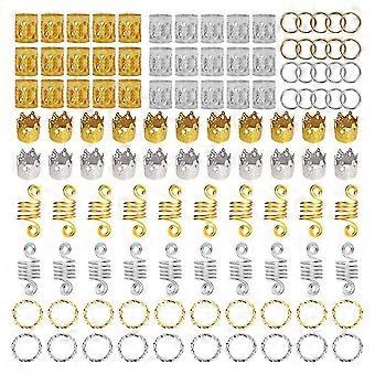 110pcs Hair Braid Rings Dreadlock Three ply Hair Clips Loops Decoration for Women & Girls 26-27s