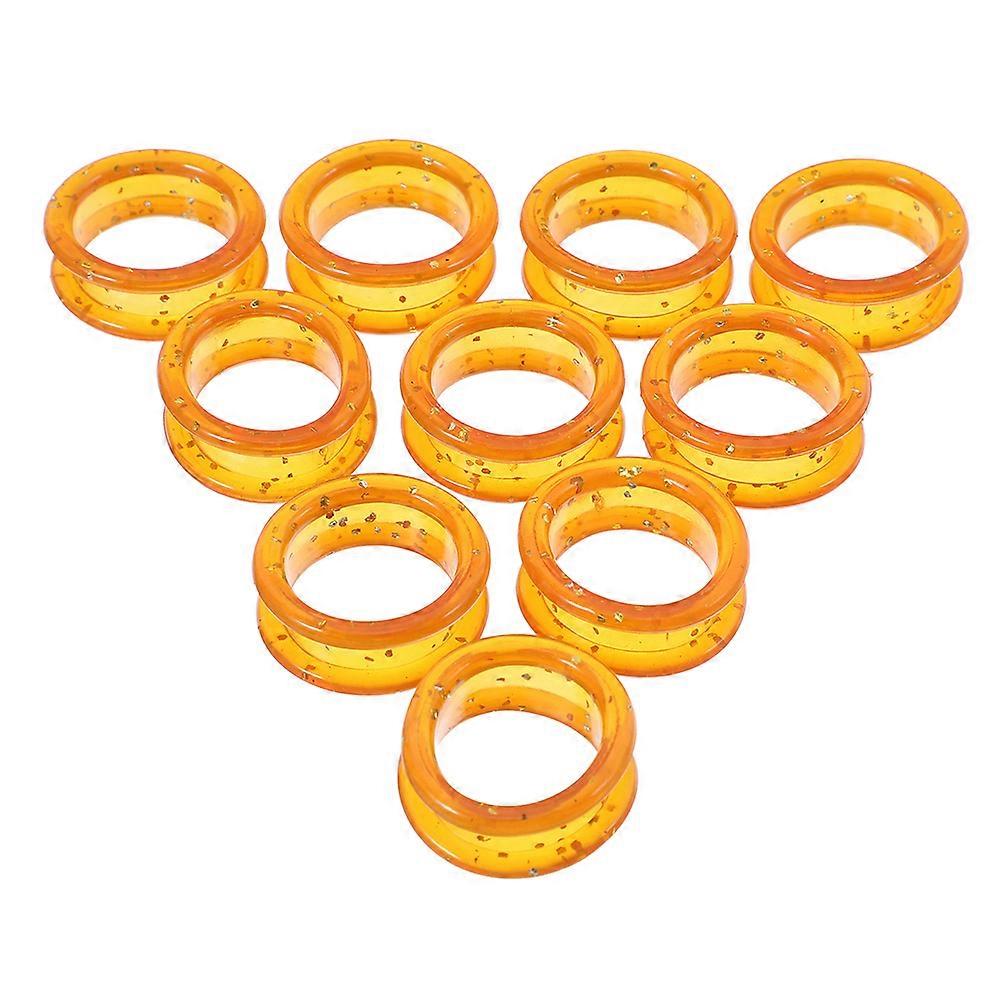 Silicone Finger Rings Inserts for Barber Scissors Protection 50Pcs Yellow