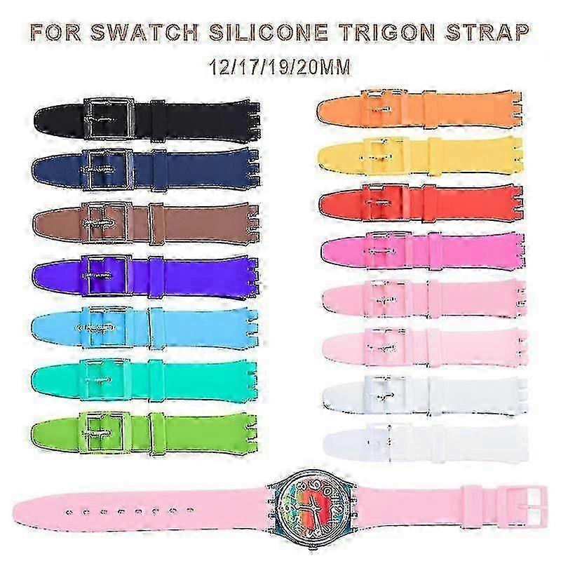 Silicone Replacement Strap for 20mm Classic Watch, 12/17/19mm
