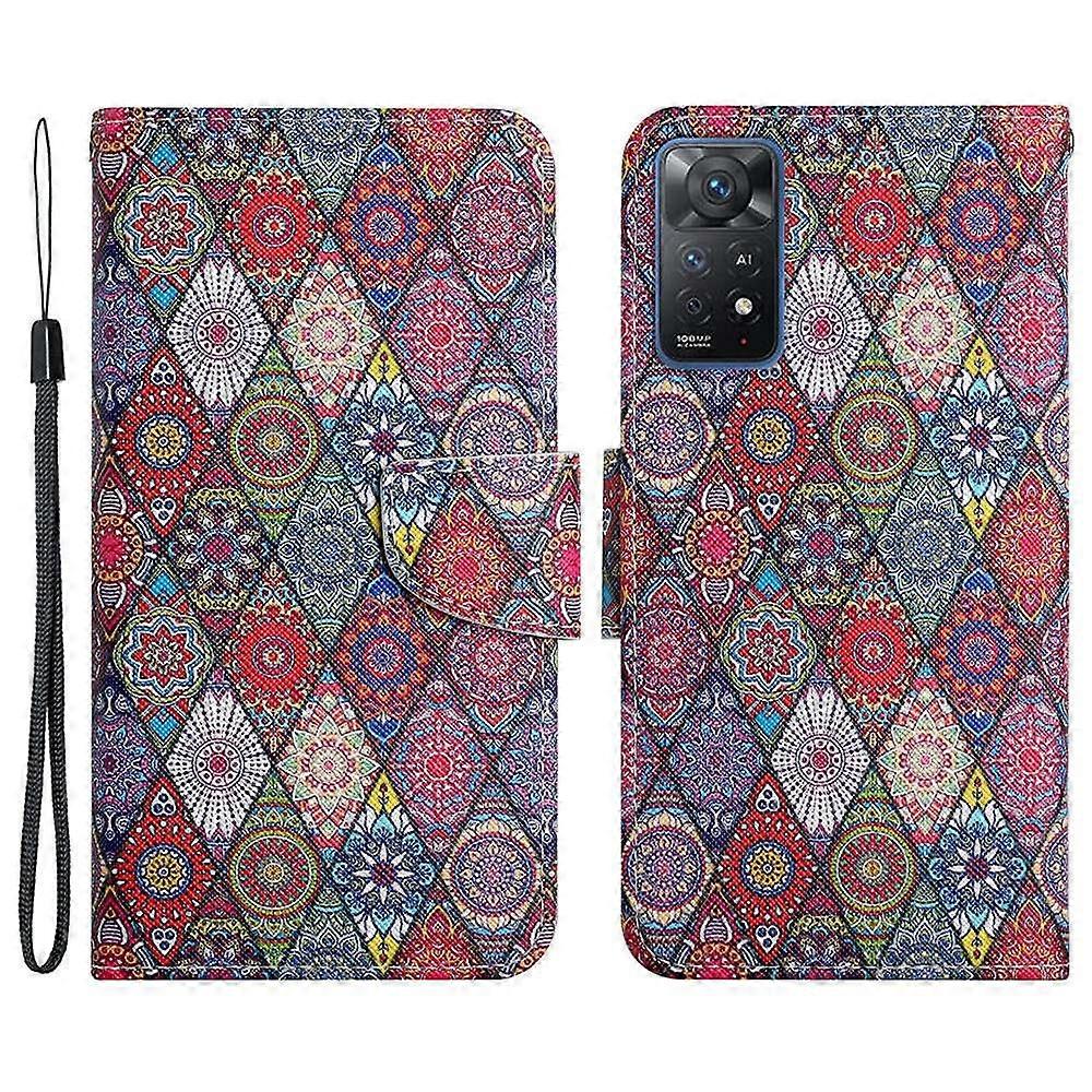 Pattern-Printing Leather Case for Xiaomi Redmi Note 11 Pro 4G (MediaTek)/Note 11 Pro 5G (Qualcomm),C