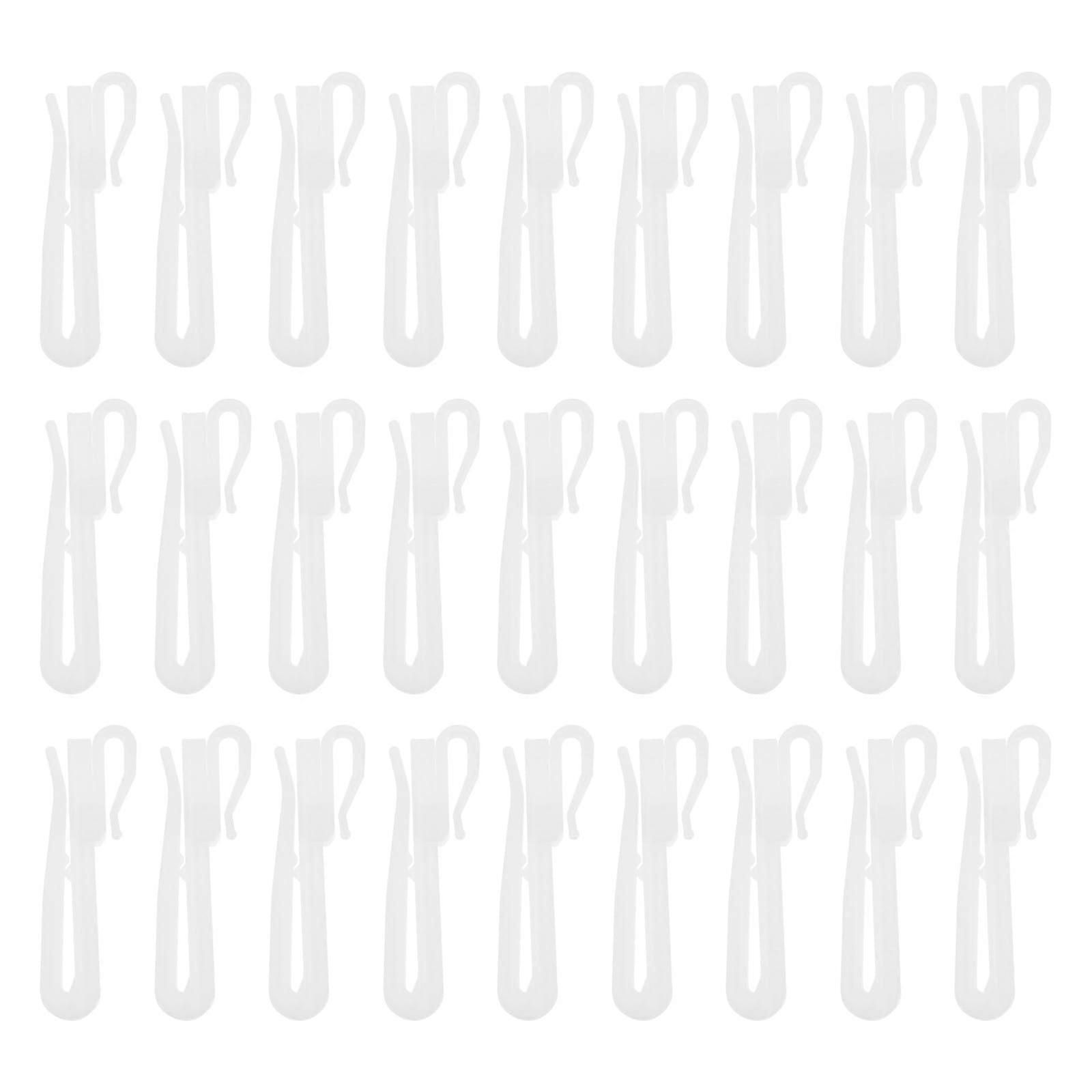 200pcs Plastic Curtain Hooks for Drapes Secure Hold Easy Install Durable Window Rail Clips