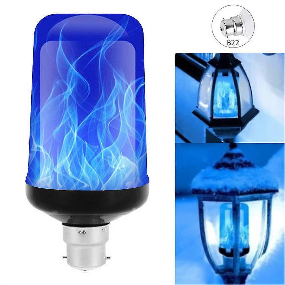 LED Flame Bulb with Realistic Flickering Effect, E26 E27 B22 Base, 4 Modes for Home Halloween Christmas Decor