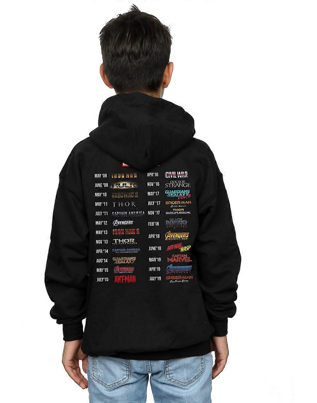 Marvel Studios Boys 10 años de películas Zip Up sudadera con capucha