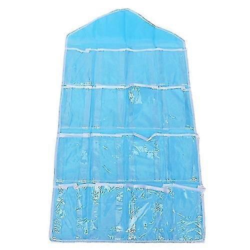 Transparent Sorting Storage Bag 16 Pockets Hanging Organizer Socks Underwear