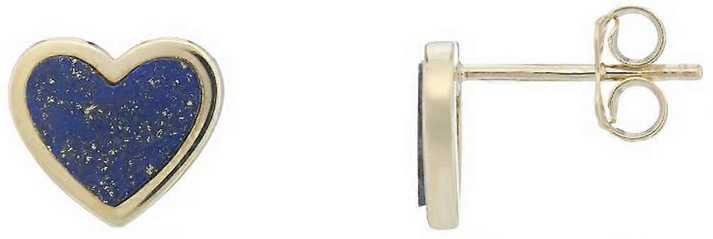 Mark Milton Lapis Heart Earrings - Yellow Gold/Blue