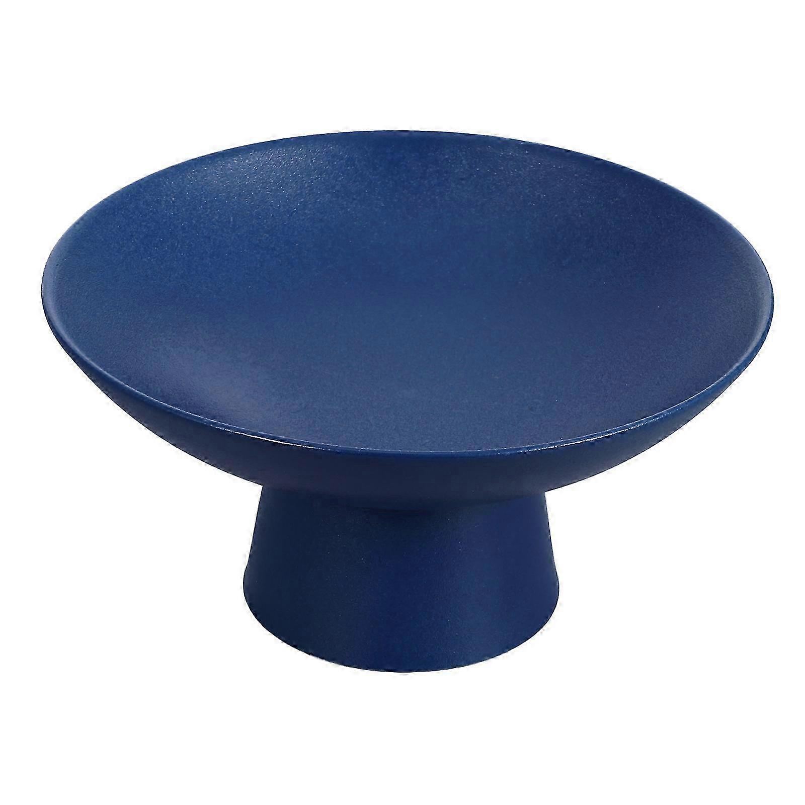 Elegant Ceramic Footed Fruit Bowl for Kitchen Navy Decor