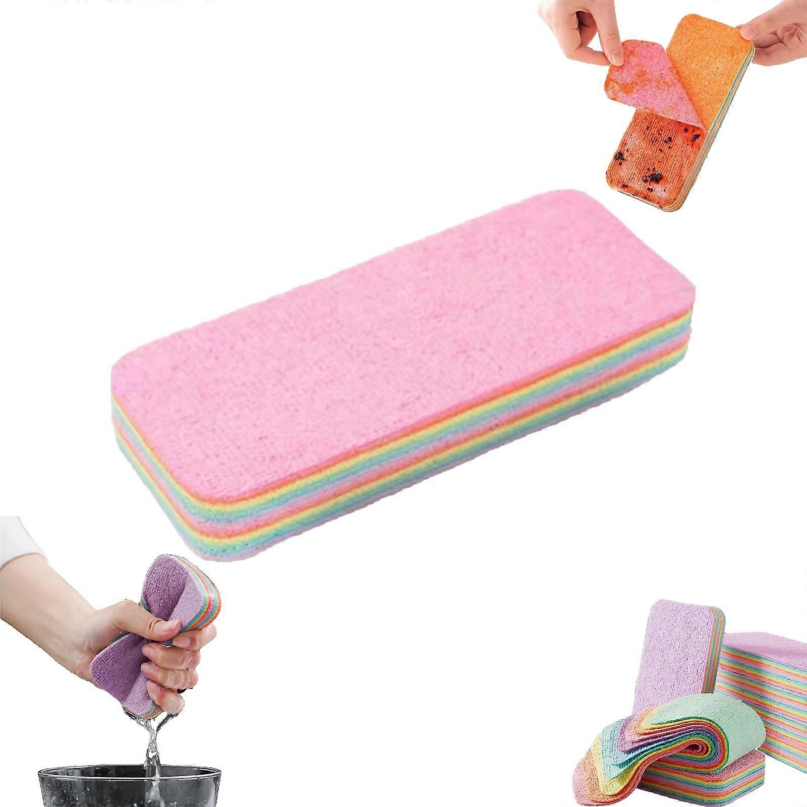 12 Layer Microfiber Cleaning Sponge, Ultra Absorbent MultiLayer Sponge Pad with TearOff Layers