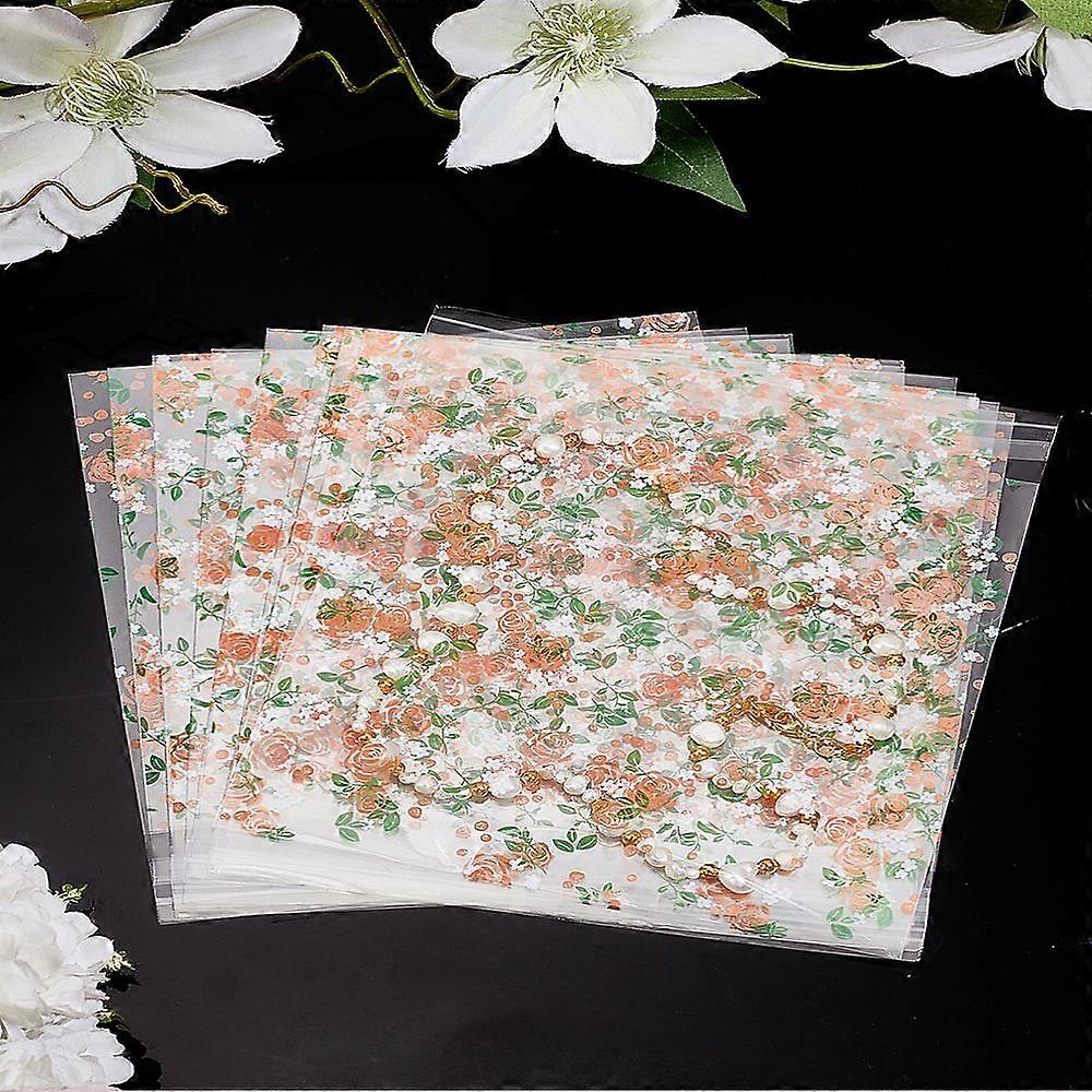 1set 100pcs Paper Cookie Snack Storage Bags Rectangle with Polka Dot Pattern Clear 170x140mm 100pcs/set