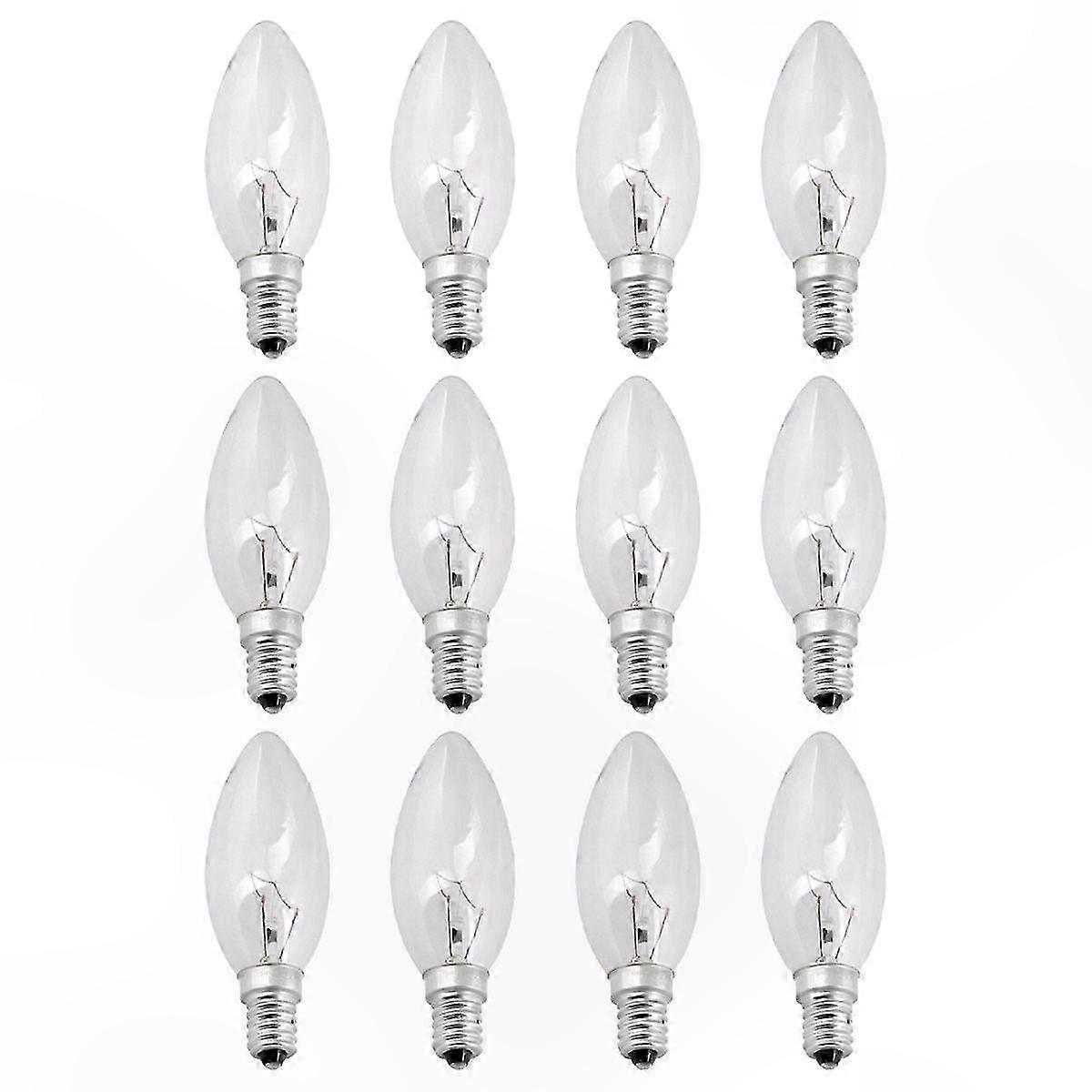 12-Pack E14 40W Clear Classic White Light Bulbs for General Lighting Use