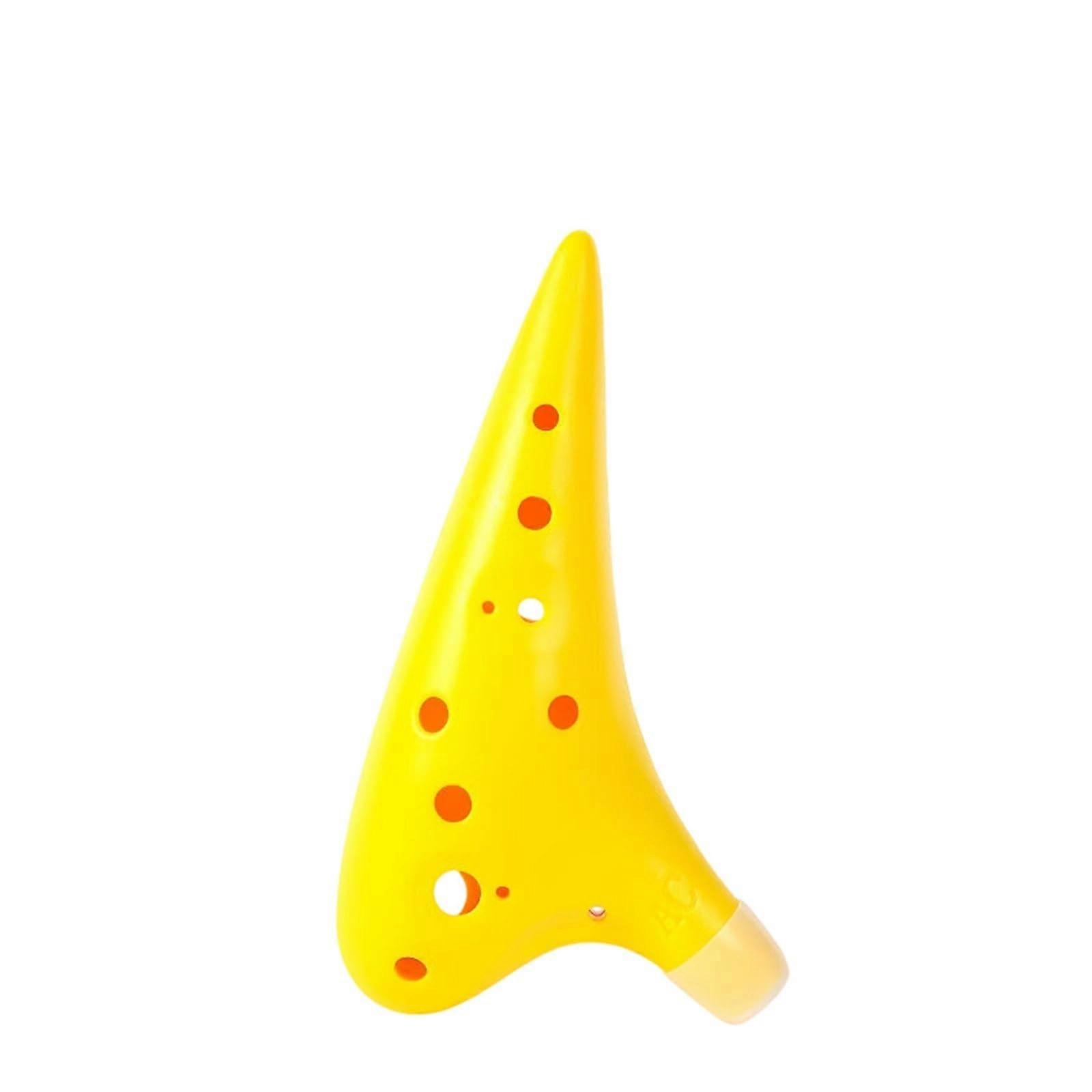 12 Hole Alto C Ceramic Ocarina for Beginners Yellow Easy Learning Wide Melodic Range
