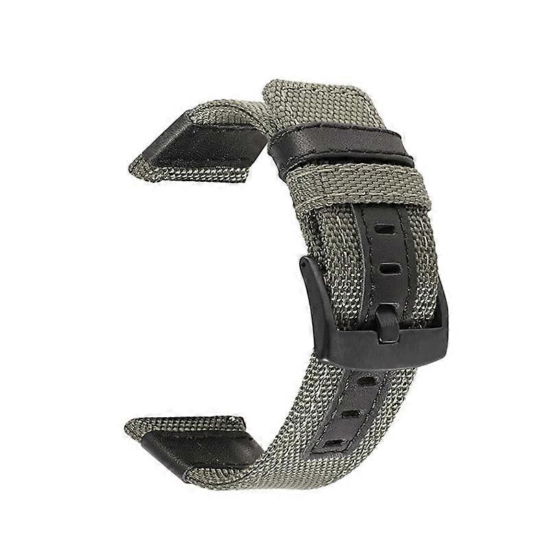 22mm Breathable Nylon Leather Strap Adjustable Replacement Watch Band for Garmin Venu 2 Plus