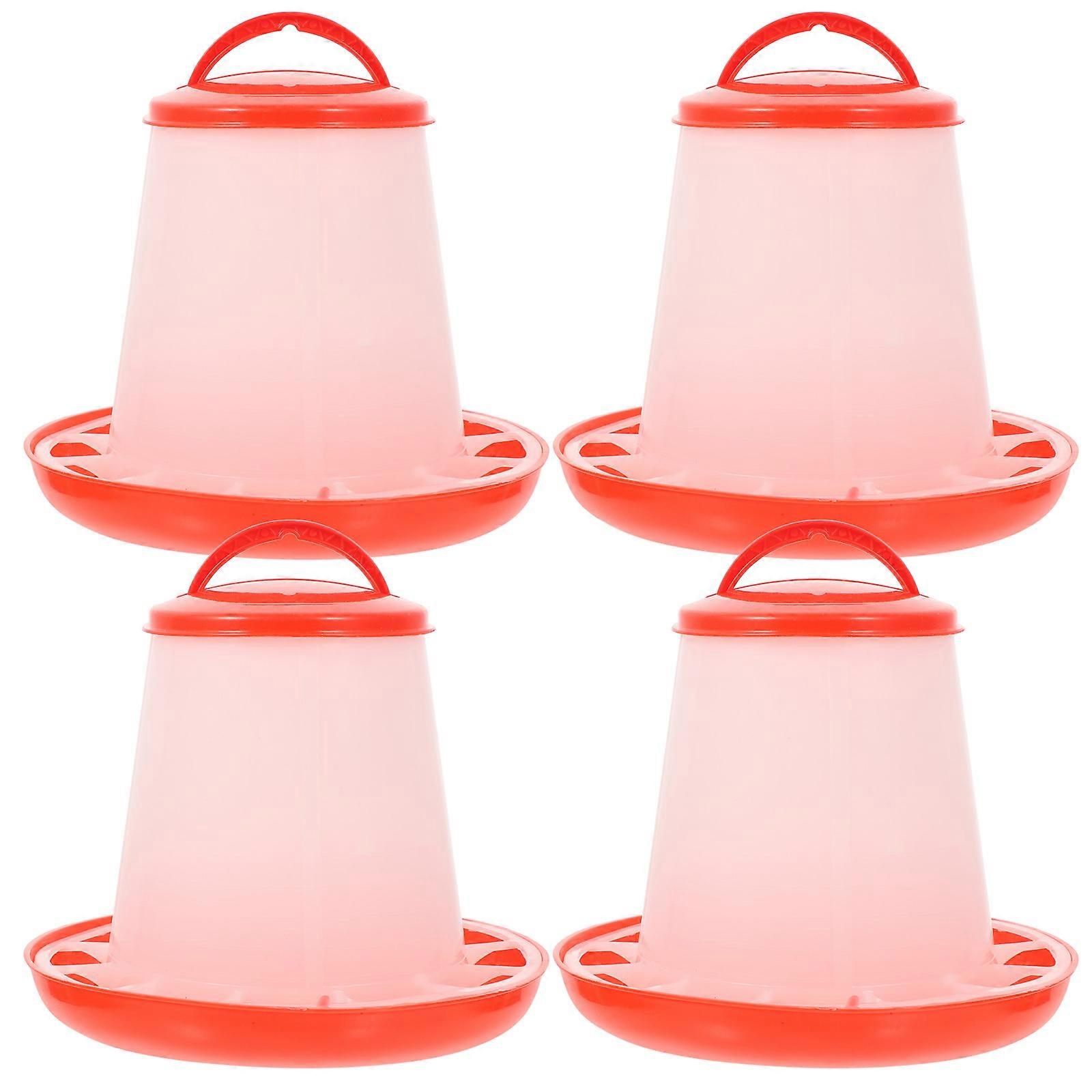 Automatic Feeder for Chicken Portable Feeding Trough 4Pcs Set