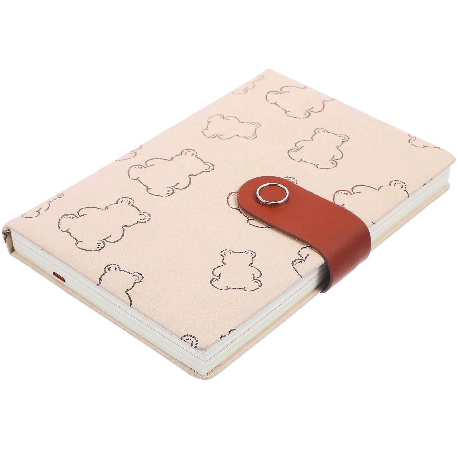 Portable Bear Pattern Notebook for Writing 4Pcs Brown B6 Office Notepad