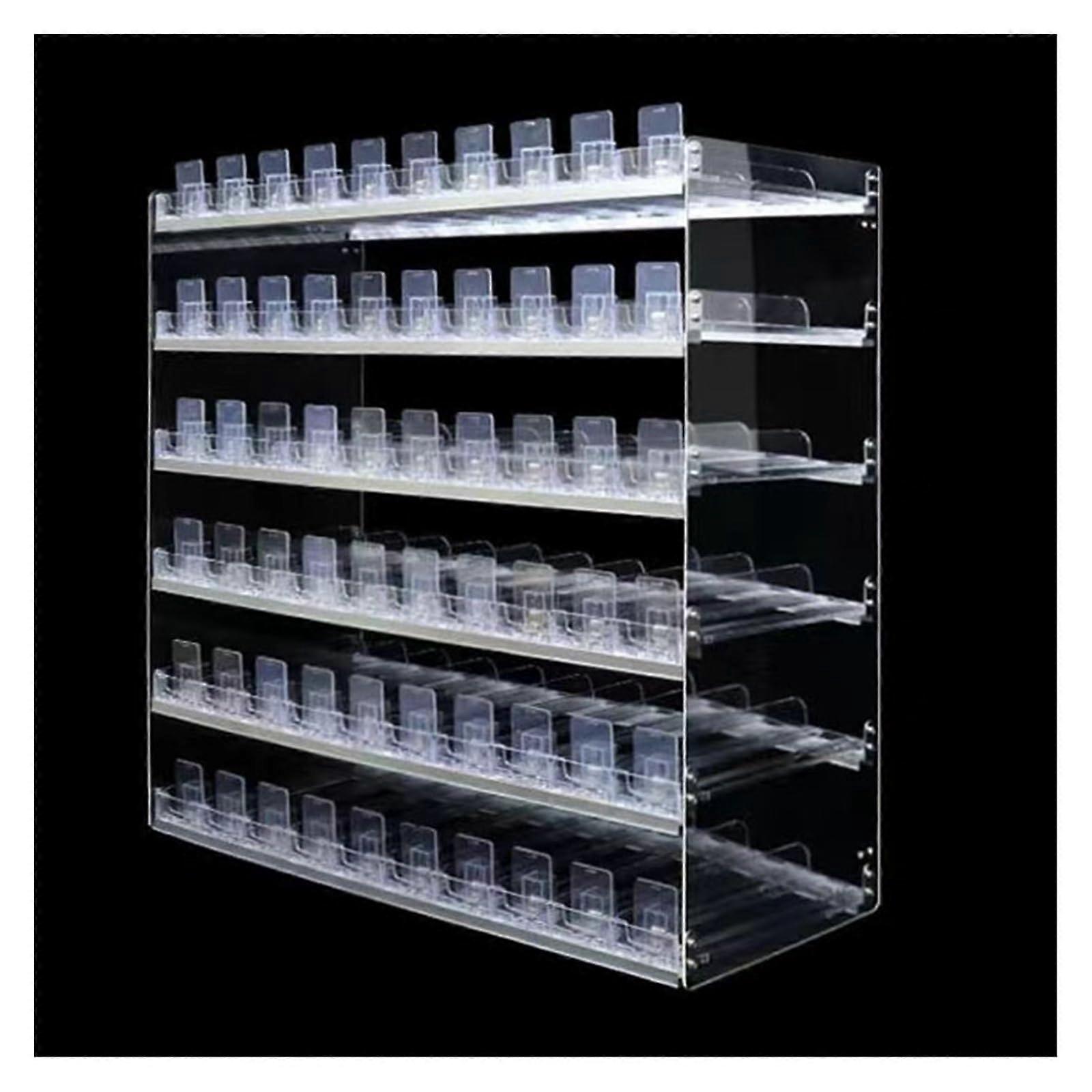 Clear Automatic Cigarette Display Holder with Pushers, Wall Mounted & Countertop Showcase Rack