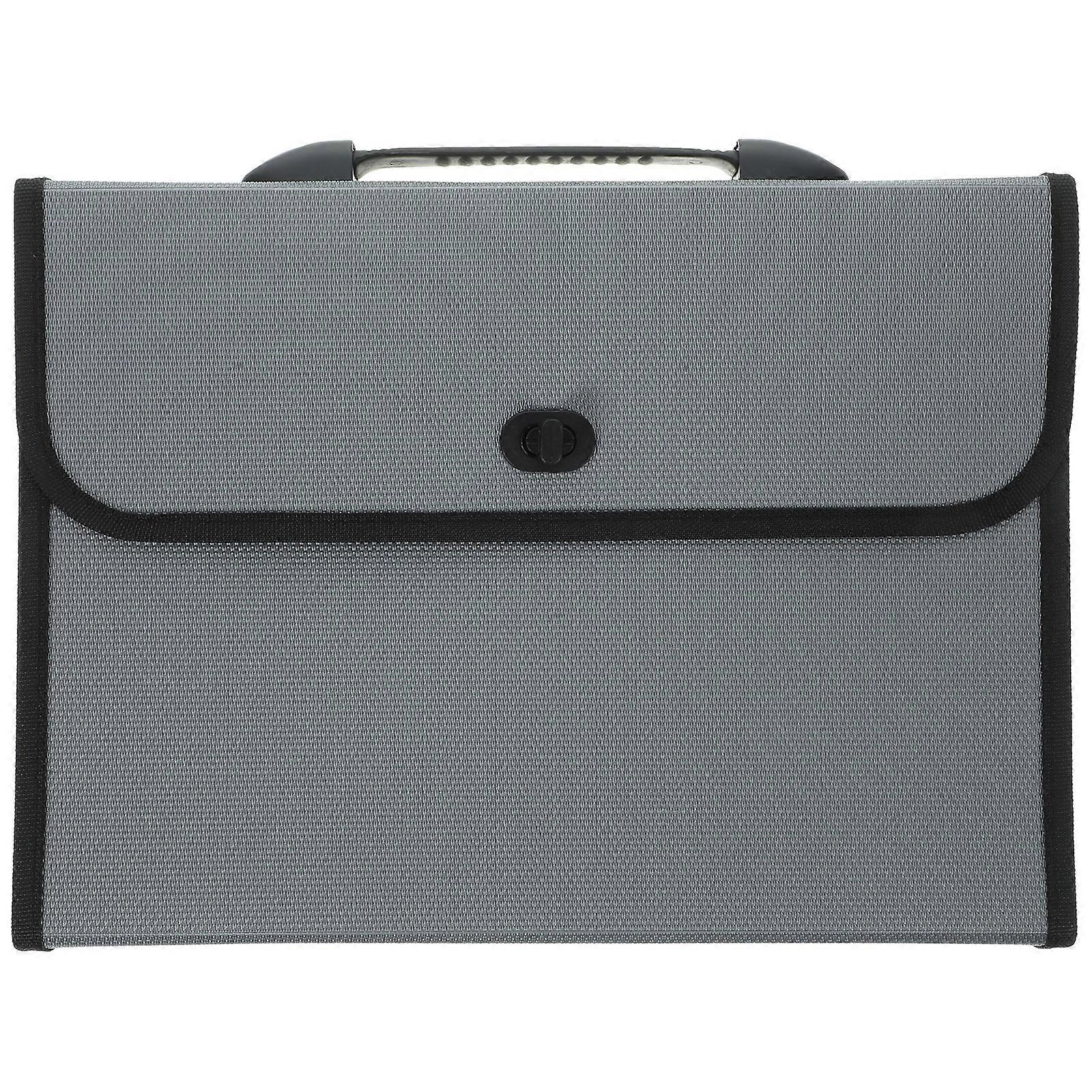 File Organizer Accordion File Folder for Document Storage 1Set Grey Plastic