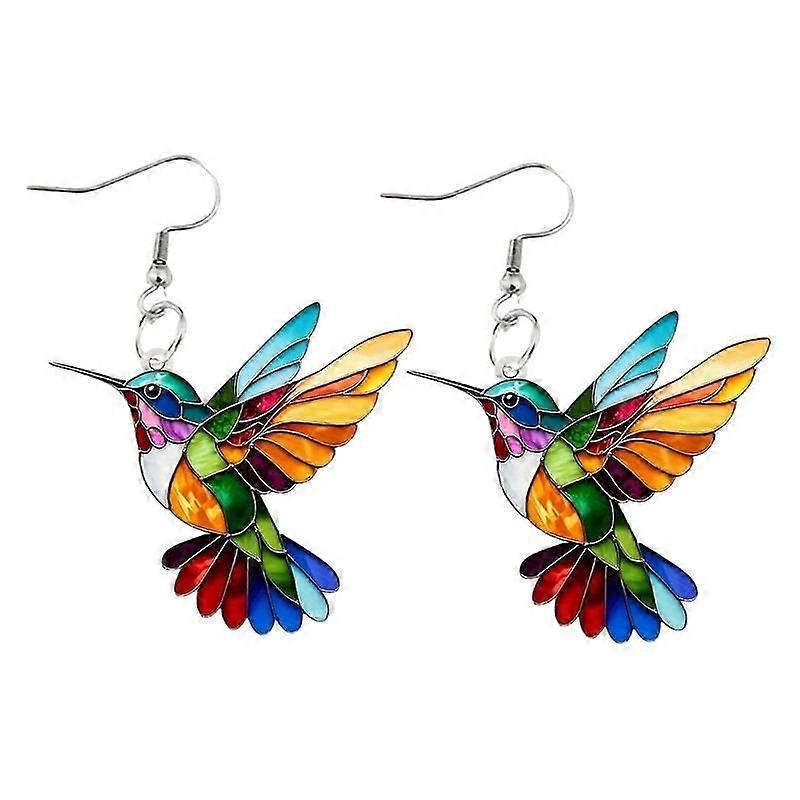 Set composto da orecchini pendenti e collana con design a colibrì.
