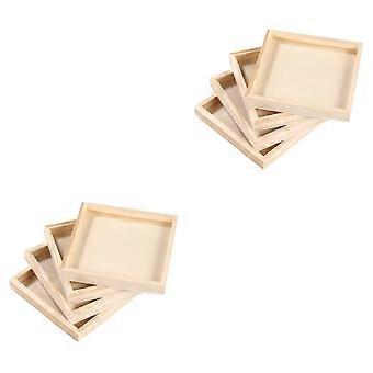 Wooden Puzzle Tray Set for Kids and Adults, Unfinished Wood Serving Trays, Sturdy Organizer DualPack