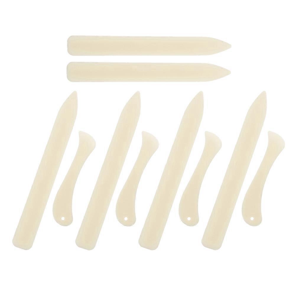 Bone Folder Crafting Tool for Paper Scoring 1Set Beige Plastic Creaser