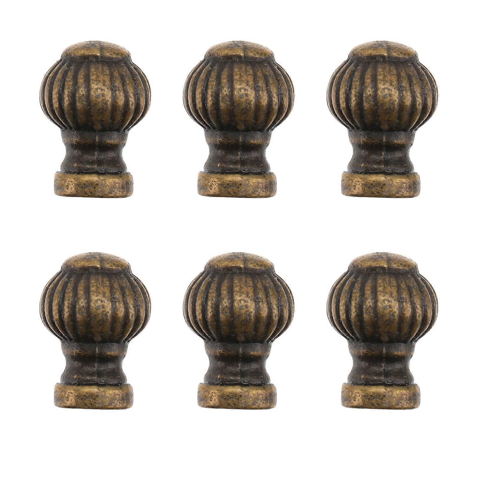 Cabinet Drawer Knobs Antique Zinc Alloy Round Pattern Pull Handle 6Pcs