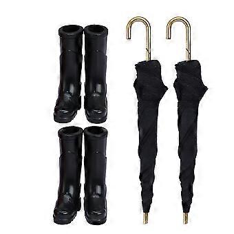 Conjunto de 2 Botas de Chuva em Miniatura para Decoração de Casa de Bonecas (Brinquedo Infantil)