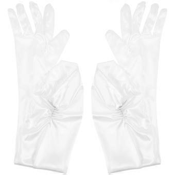Wedding Gloves Elegant Bridal Gloves for Women 1Pair White Satin Mesh