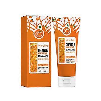 Orange Exfoliating Brightening Gel, Mild Face & Body Scrub, Deep Cleansing Moisturizing Peeling Gel, Natural Orange Exfoliator for Smooth Skin, 50g