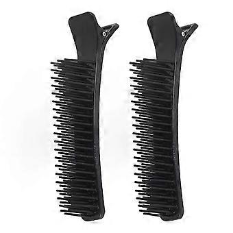 2Pcs Hair Styling Clip Salon Seccionamento Hairpin Cabeleireiro Divisória Clip Hairgrip Tool Preto