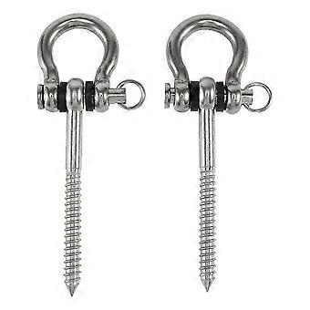 2 Pcs 304 Stainless Steel Screw Bracket Heavy Duty 180° Swing Hangers Yoga Hammock Chair Sandbag Hardware Swing Sets JH4
