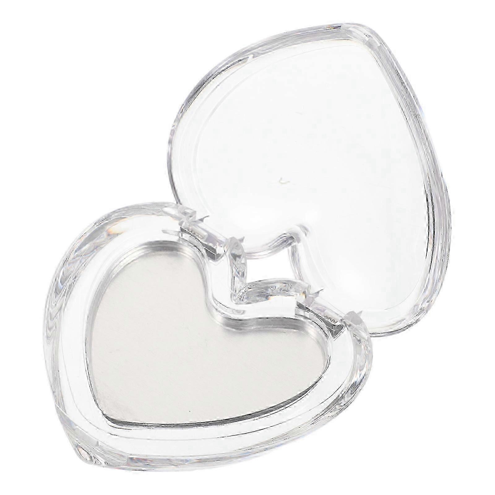 Empty Heart Shaped Transparent Makeup Case for Makeup Powder Storage