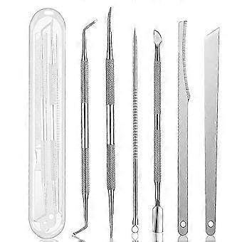 Ingrown Toenail Pedicure Tool Kit 7pcs, Stainless Steel Nail Correction Relief Treatment, Fingernail Toenail Clippers, Portable Manicure Set