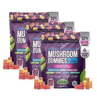1-3x Mushroom Gummies Moisturize The Intestines Replenish Nutrients Improve Immunity, Nutrition Gels & Chews 80 Count