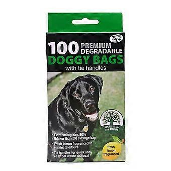 100 PREMIUM DOGGY BAGS EX STRONG Dog Poo Easy Tie Fragranced, 100% Recyclable