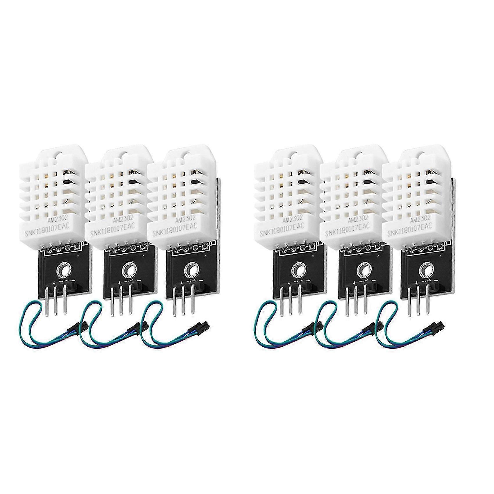 6Pack compatible with DHT22 compatible with AM2302 Temperature and Humidity Sensor Module with Cable compatible with Arduino and Raspberry Pi