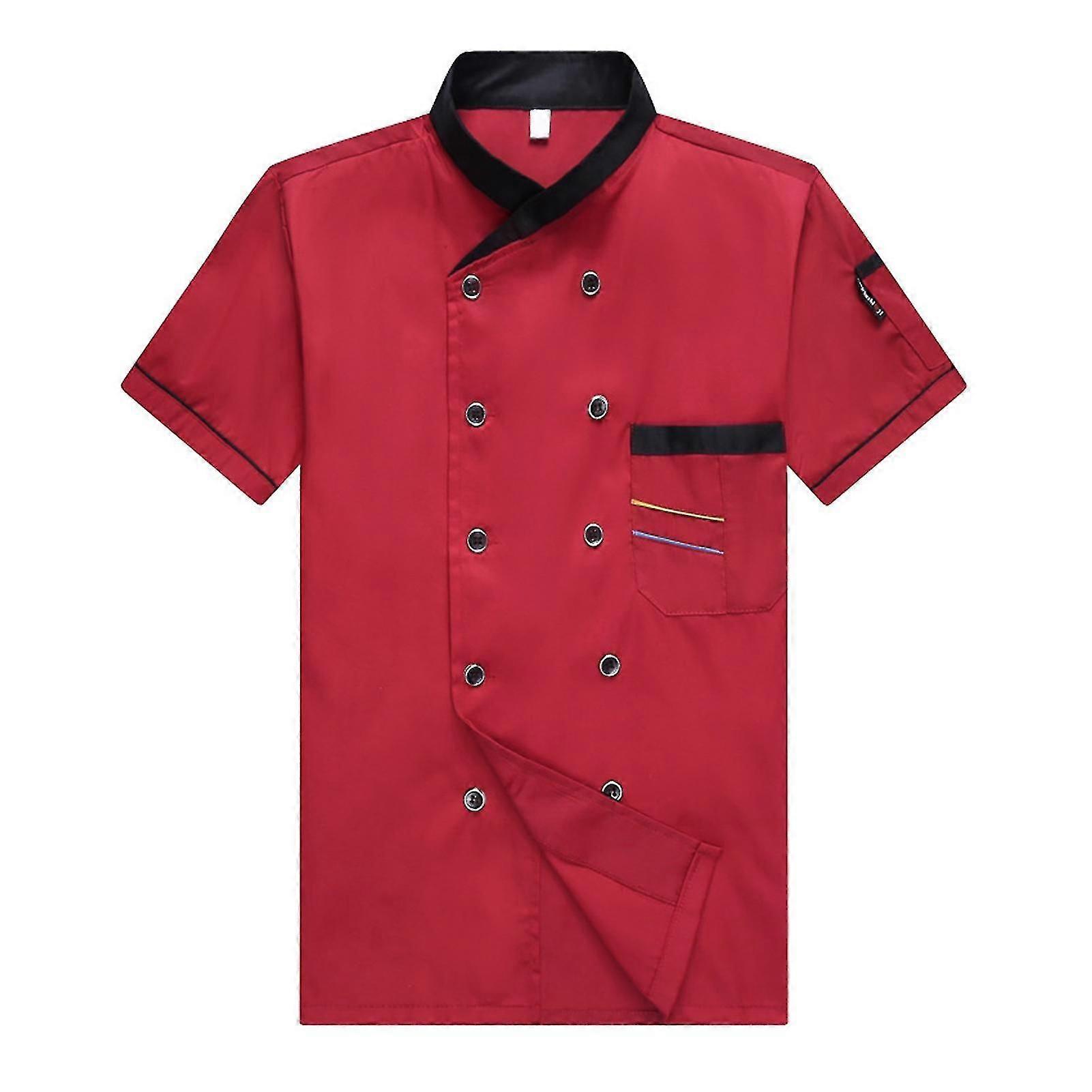 Unisex Plus Size Chef Uniform - Chef Double-breasted Patch