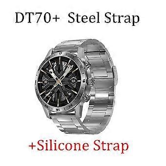 NFC DT70 + Smartwatch 1,45 polegadas IPS IP68 sem fio Charge Sports Smart Watch Bluetooth Call Health Monitor para Android iOS Phone